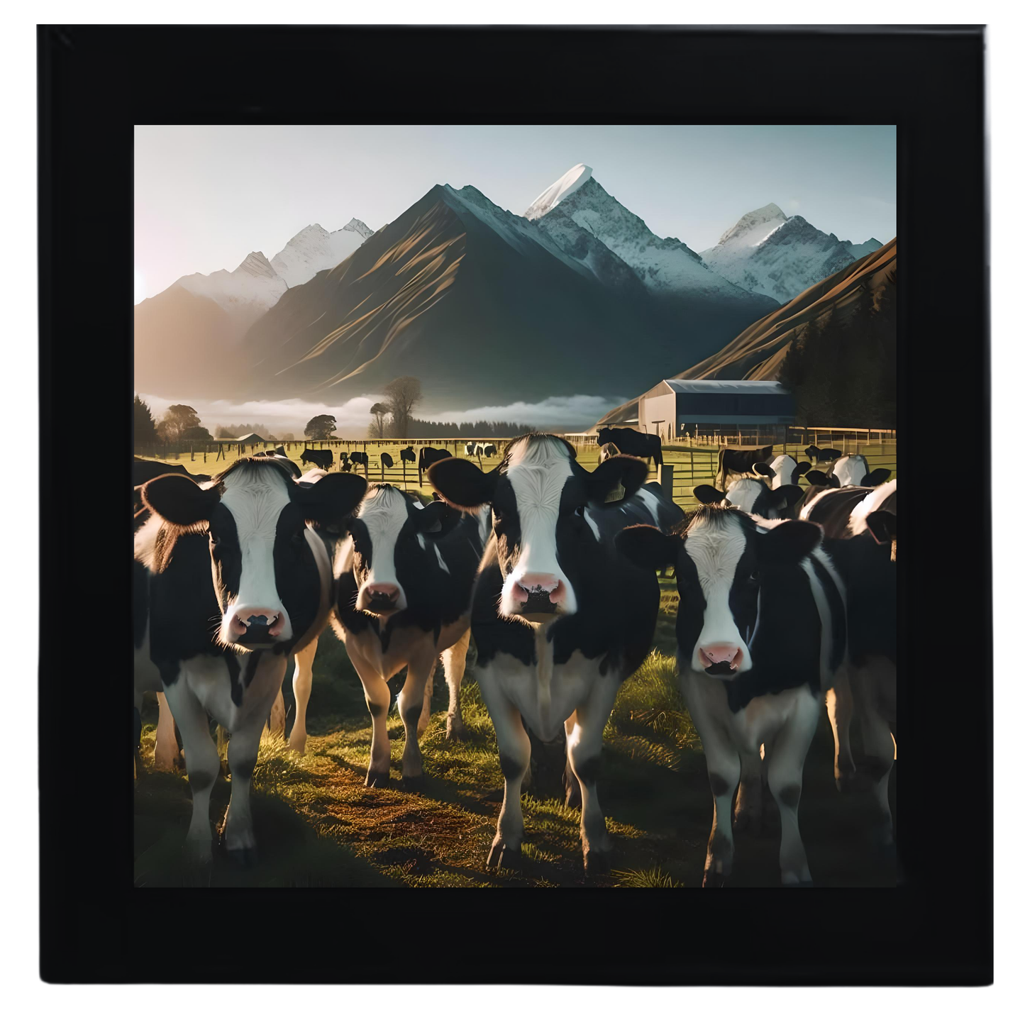Dairy Cow Framed Ceramic Tile#12
