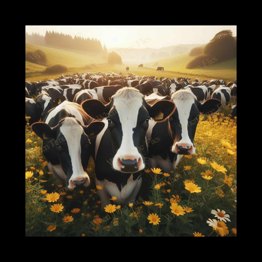 Dairy Cow Framed Ceramic Tile