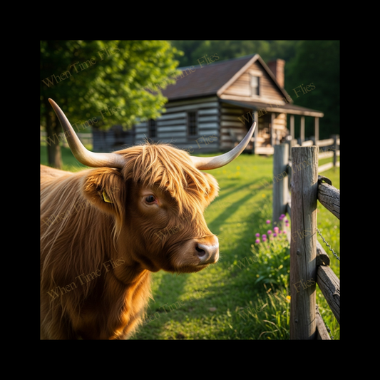 Highland Cow Framed Ceramic Tile - 59