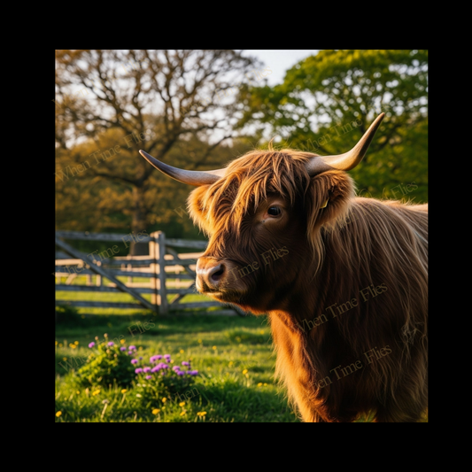 Highland Cow Framed Ceramic Tile - 58