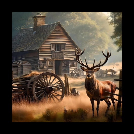 Framed Stag Ceramic Tile