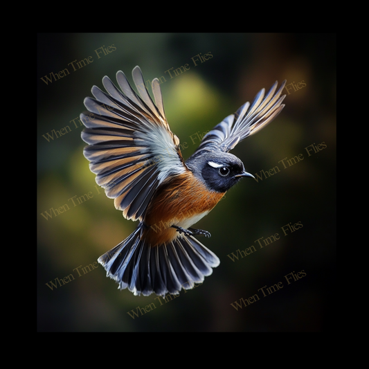 Fantail framed ceramic tile - 27